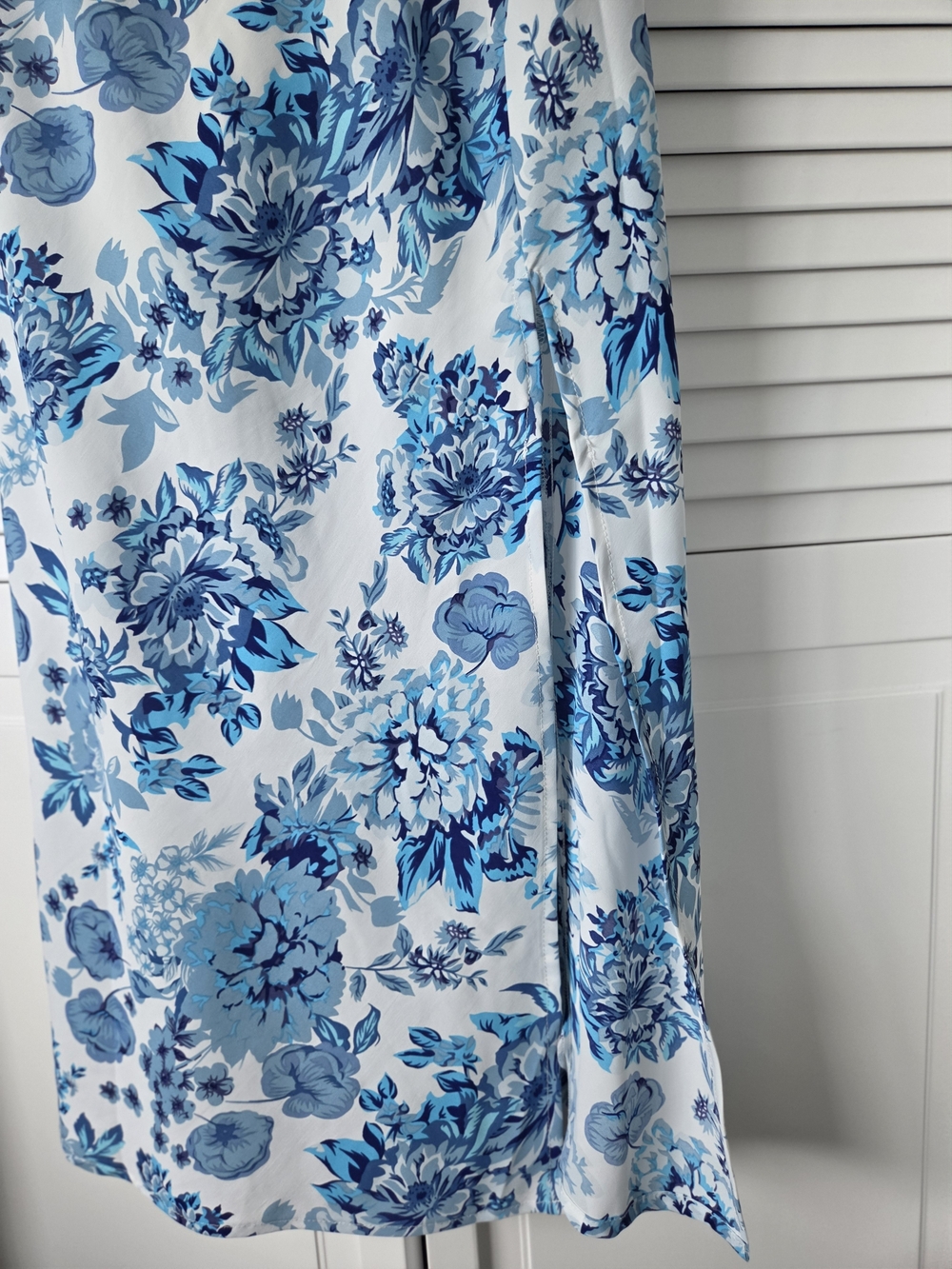 Petal & Pup Yelena Blue and White Floral Slip Midi Dress - Picture 9 of 12